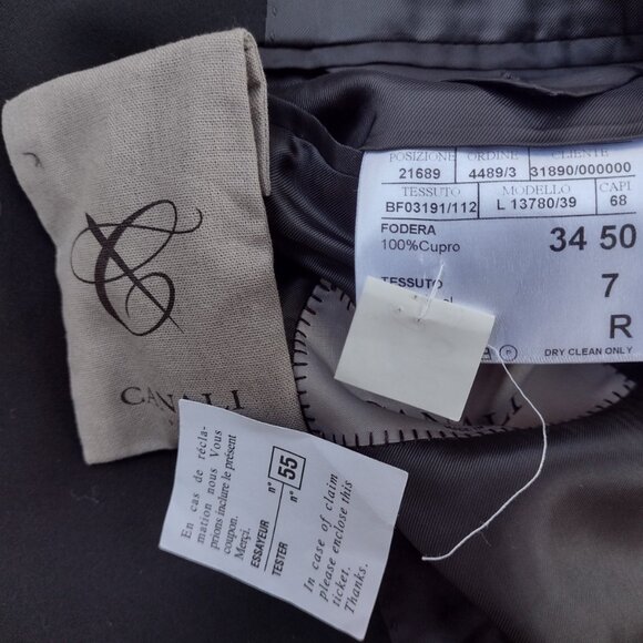 Canali Wool Tuxedo Jacket Peak Lapel Satin Trim Charcoal 40R NWOT - Picture 11 of 12